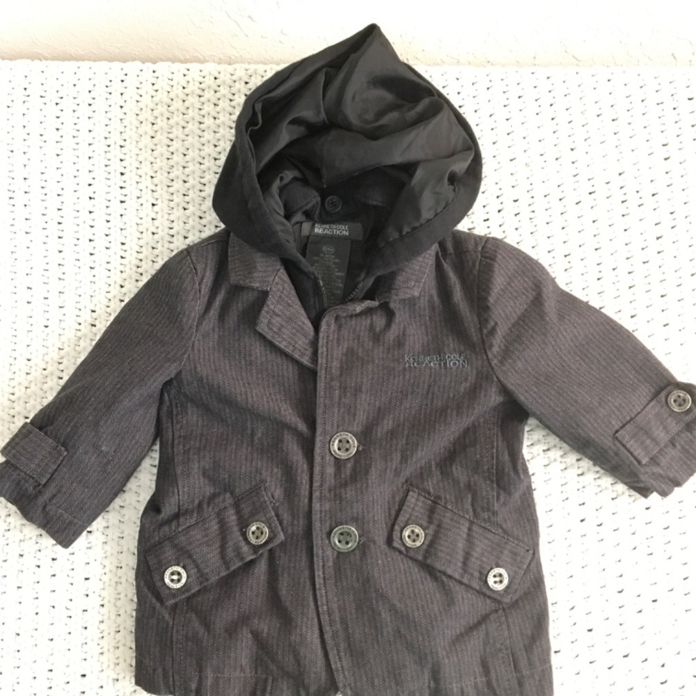 KENNETH COLE REACTION HOODED ZIPPER UP WINTER JACKET BOY SIZE 6-9 MONTHS